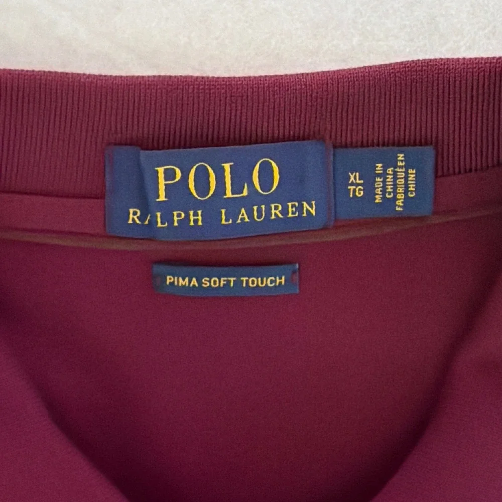 Polo Ralph Lauren Mens XL Pima Soft Touch Long Sleeve Polo Shirt Burgundy Maroon